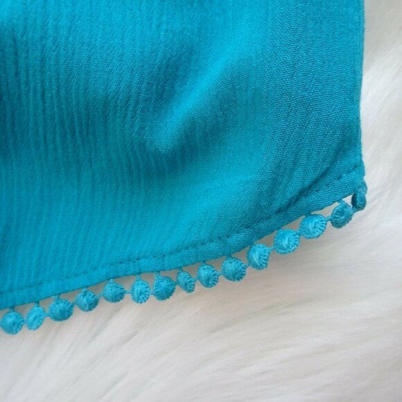 💰3/$25 Self E Off The Shoulder Peasant Top Blouse Smocked Flowy Boho XS - Picture 8 of 10